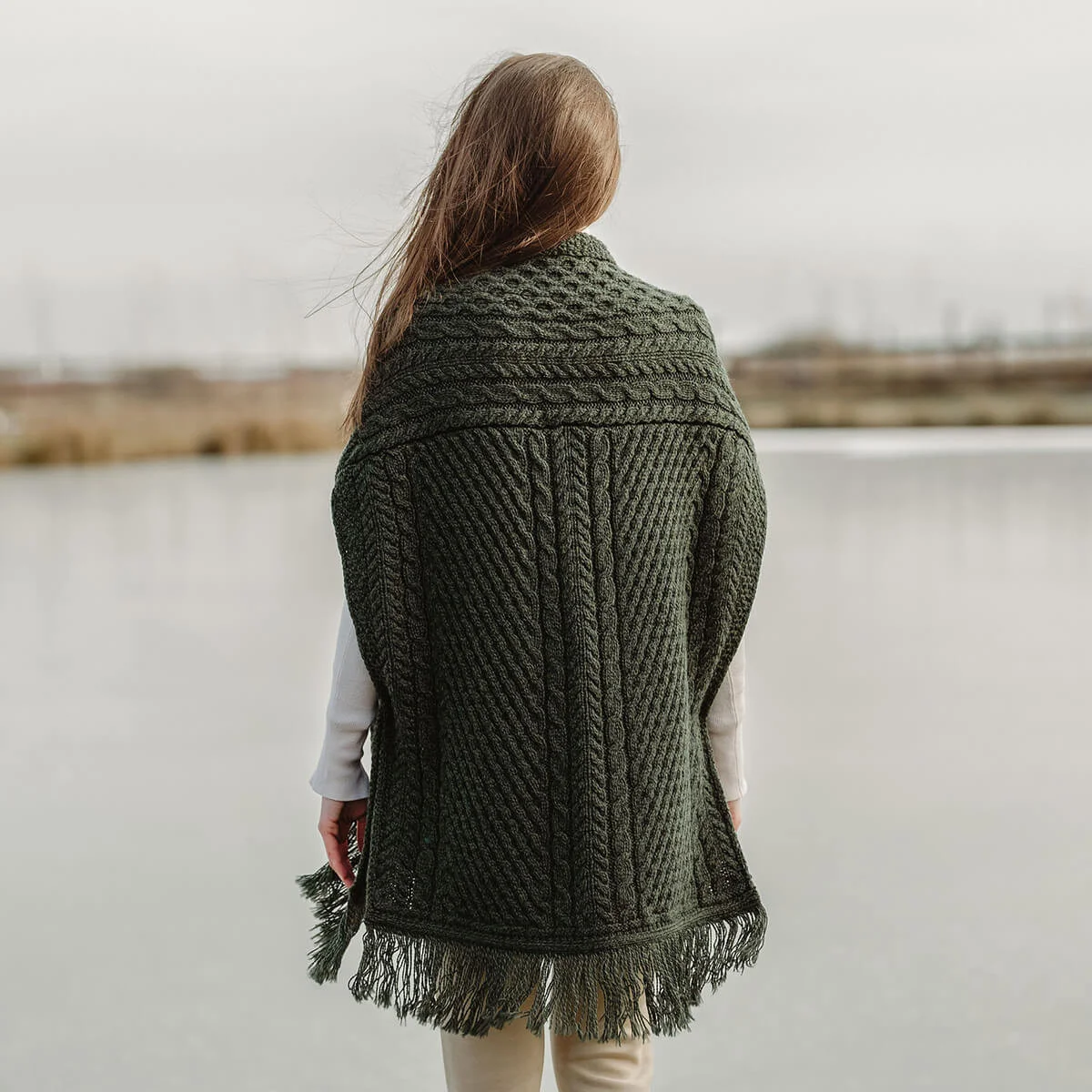 Ladies Irish Merino Pocket Shawl - Image 15 | Lily's Pad Studio