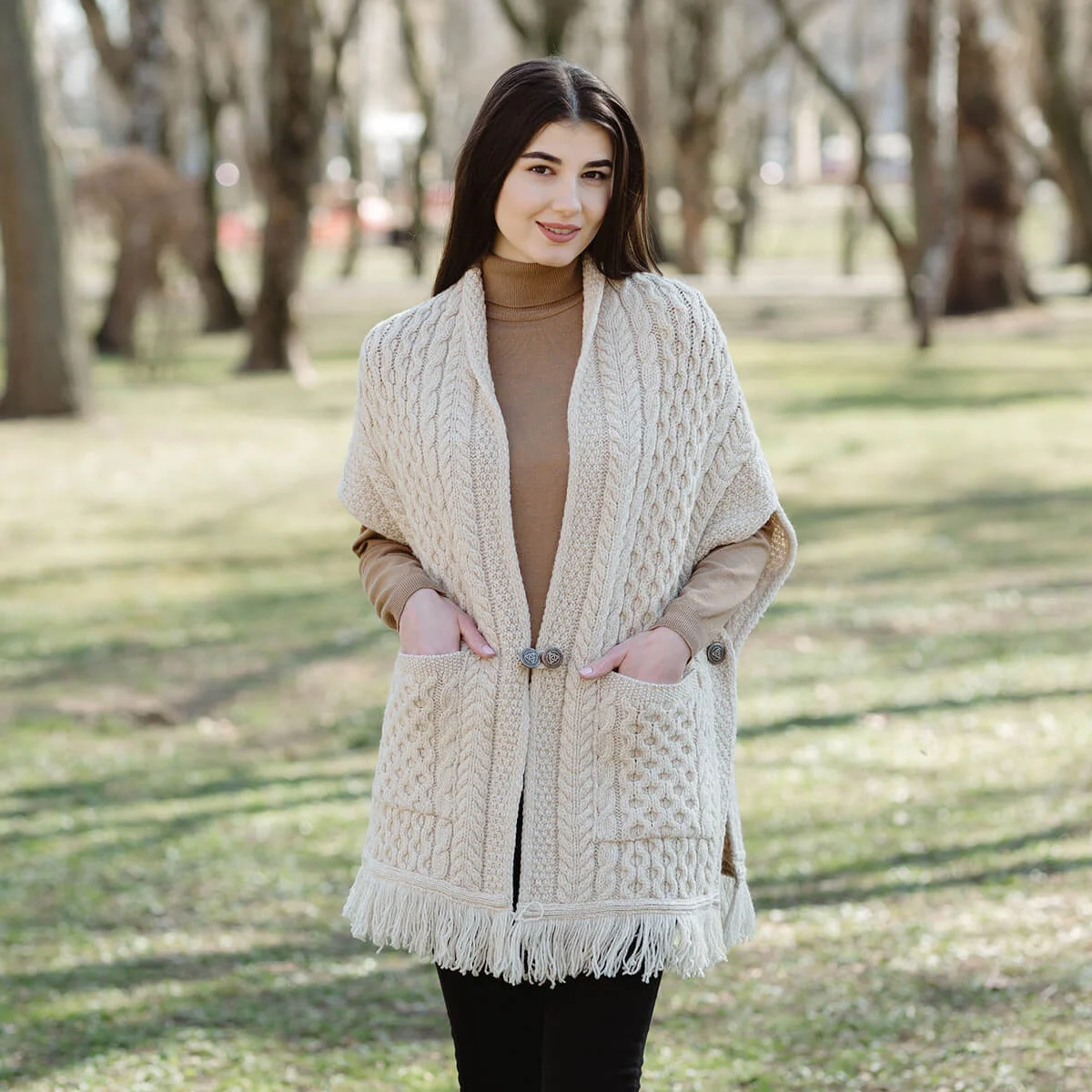 Ladies Irish Merino Pocket Shawl - Image 20 | Lily's Pad Studio