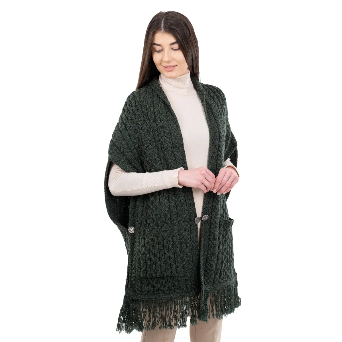 Ladies Irish Merino Pocket Shawl - Image 29 | Lily's Pad Studio