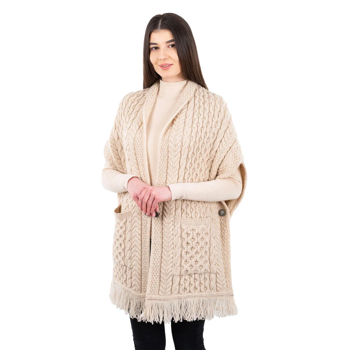 Ladies Irish Merino Pocket Shawl - Image 33 | Lily's Pad Studio