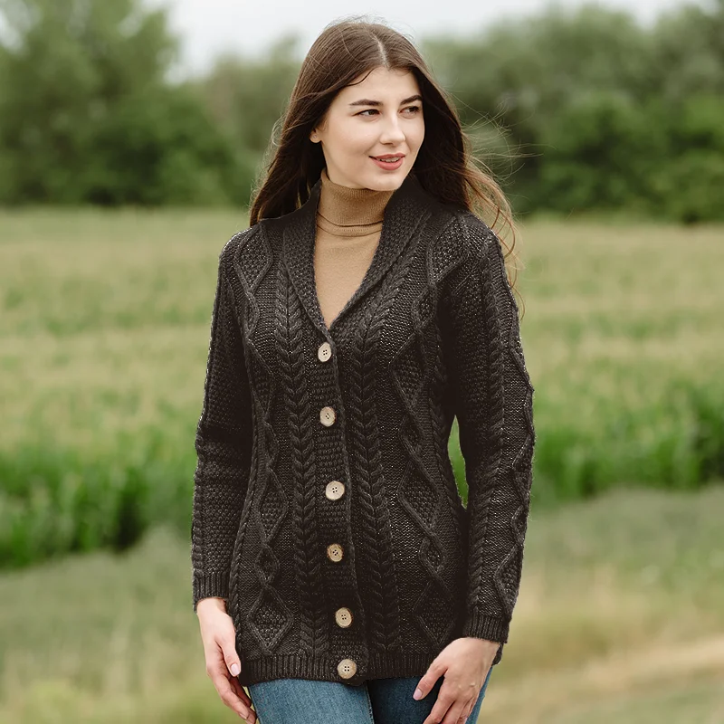 Ladies Shawl Collar Cardigan – Cozy Knit Sweater for Fall & Winter Wardrobe | Lily's Pad Studio