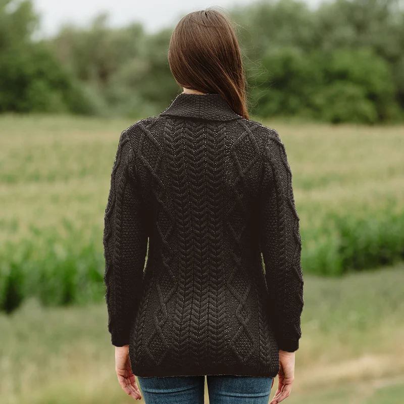 Ladies Shawl Collar Cardigan – Cozy Knit Sweater for Fall & Winter Wardrobe - Image 2 | Lily's Pad Studio