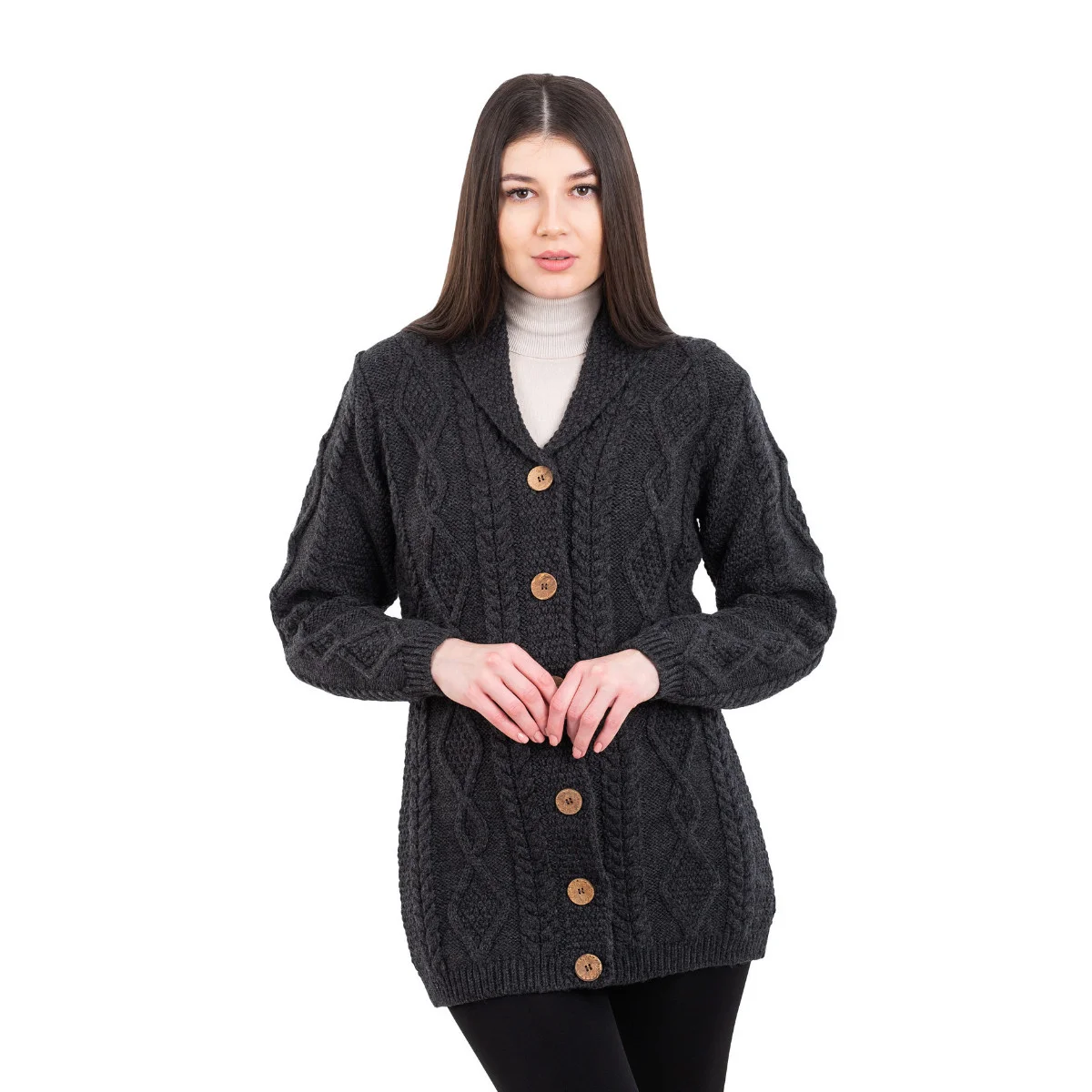 Ladies Shawl Collar Cardigan – Cozy Knit Sweater for Fall & Winter Wardrobe - Image 3 | Lily's Pad Studio