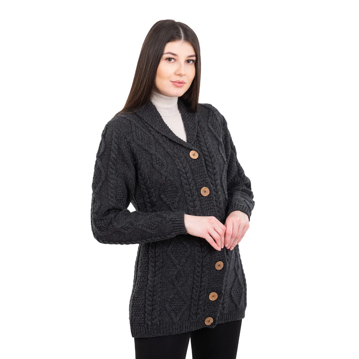 Ladies Shawl Collar Cardigan – Cozy Knit Sweater for Fall & Winter Wardrobe - Image 4 | Lily's Pad Studio