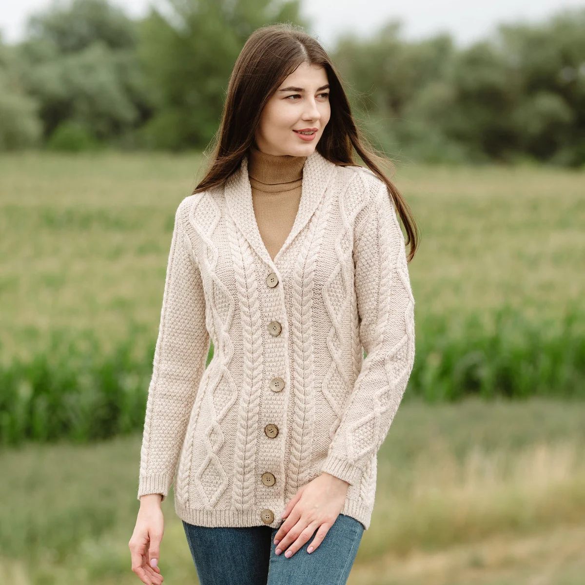 Ladies Shawl Collar Cardigan – Cozy Knit Sweater for Fall & Winter Wardrobe - Image 11 | Lily's Pad Studio