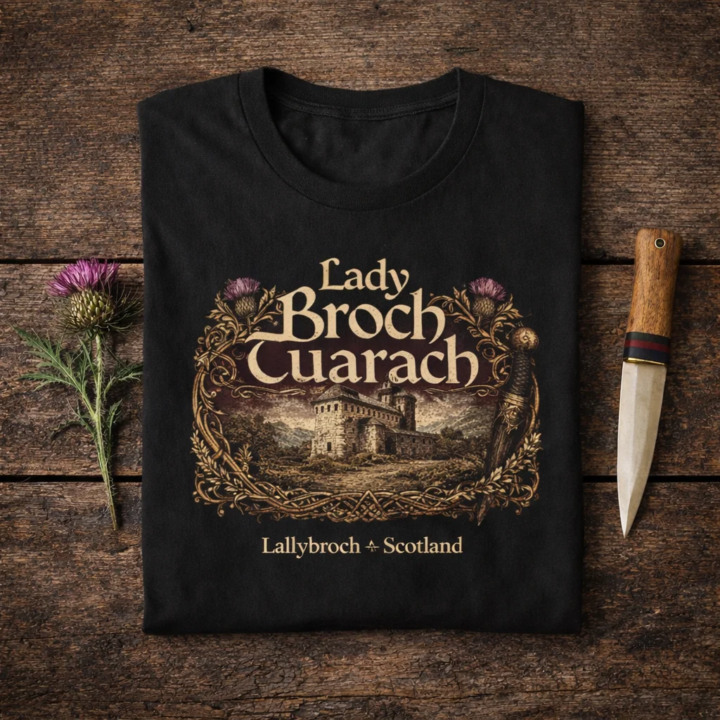 Lady Broch Tuarach Scotland T-Shirt – Outlander Inspired Scottish Shirt - Image 2 | Lily's Pad Studio