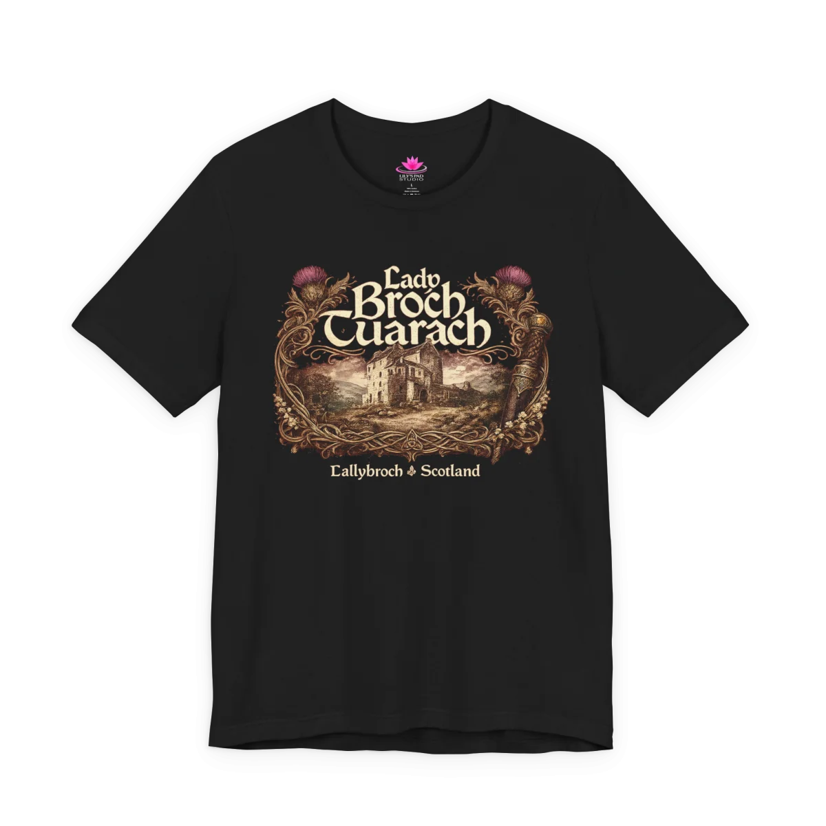 Lady Broch Tuarach Scotland T-Shirt – Outlander Inspired Scottish Shirt - Image 4 | Lily's Pad Studio