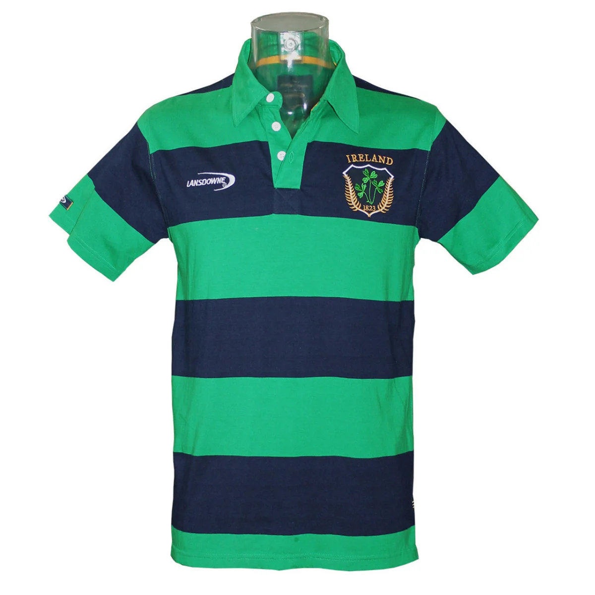 Lansdowne Emerald/Navy Ireland Striped Polo - Image 1 | Lily's Pad Studio