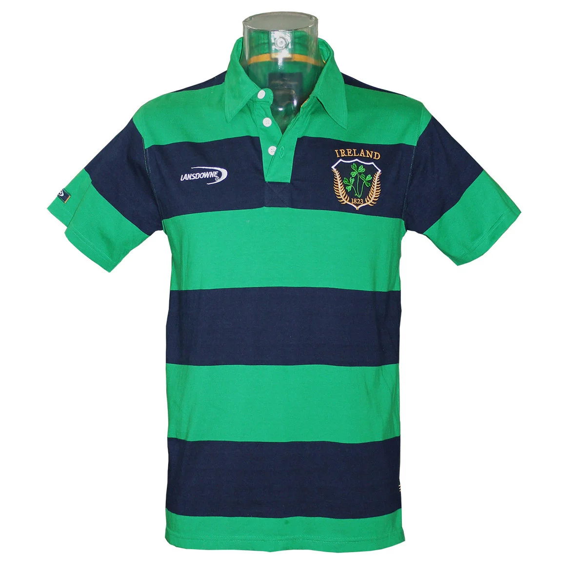 Lansdowne Emerald/Navy Ireland Striped Polo - Image 3 | Lily's Pad Studio