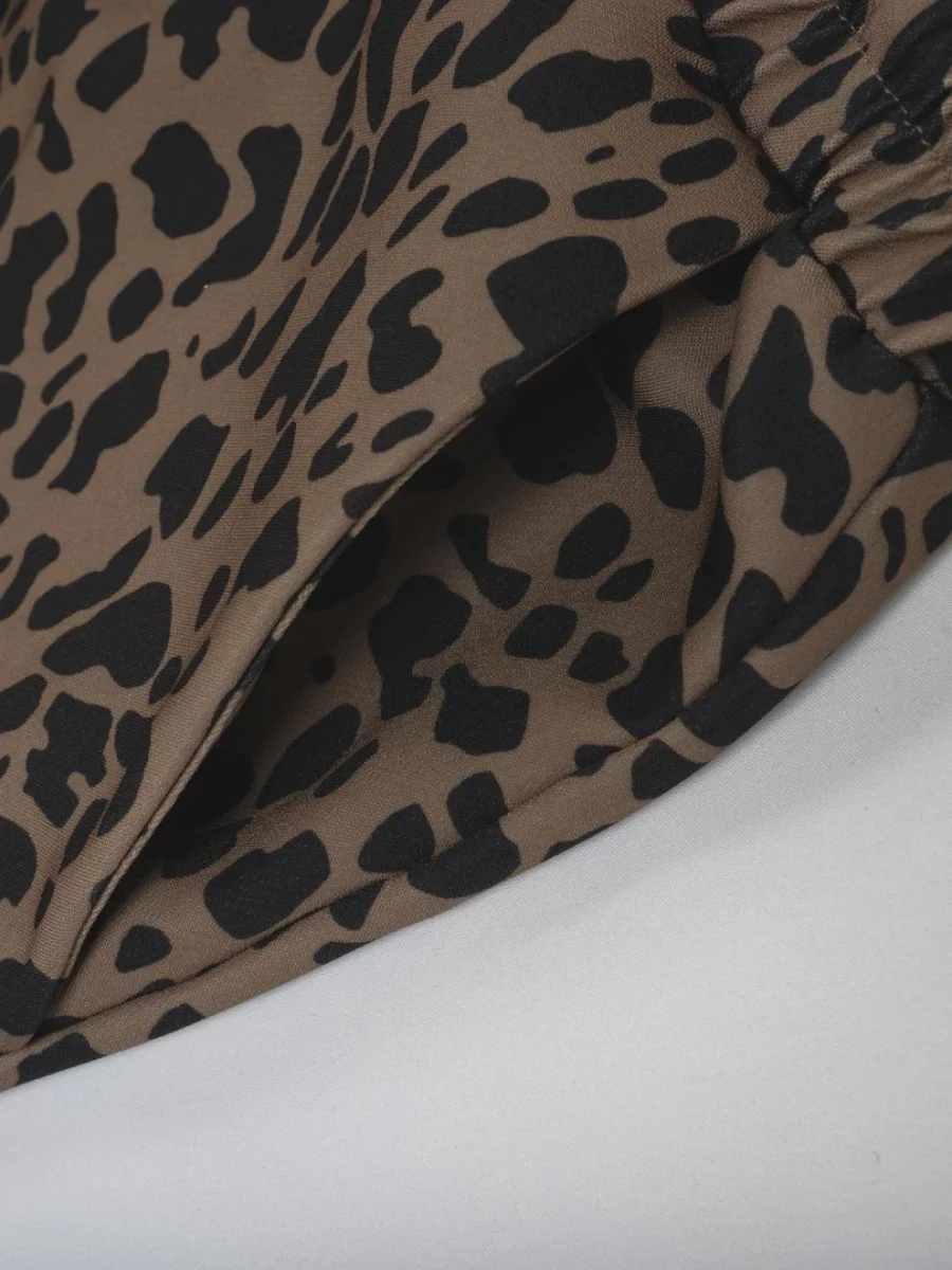 Leopard Drawstring Wide Leg Pants - Image 9 | Lily's Pad Studio