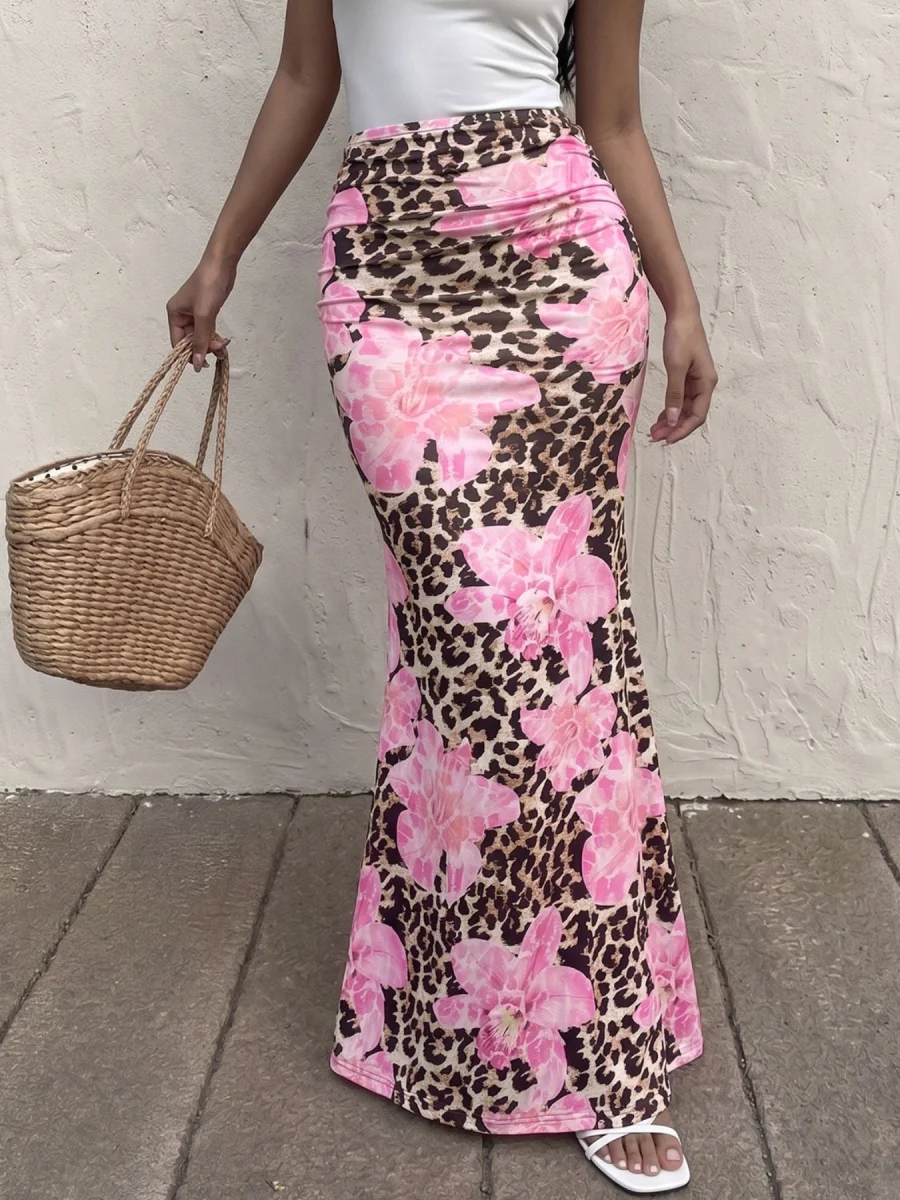 Leopard Print Bodycon Maxi Skirt - Image 1 | Lily's Pad Studio