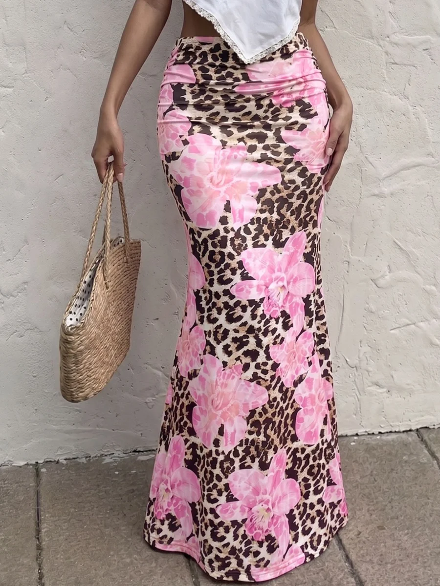 Leopard Print Bodycon Maxi Skirt - Image 3 | Lily's Pad Studio