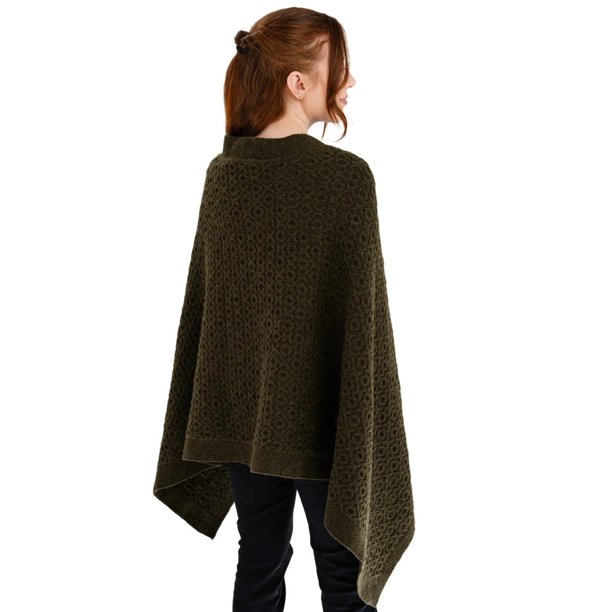 Luxurious Knit Lambswool Poncho – Classic Wool Blend Shawl Wrap - Image 8 | Lily's Pad Studio