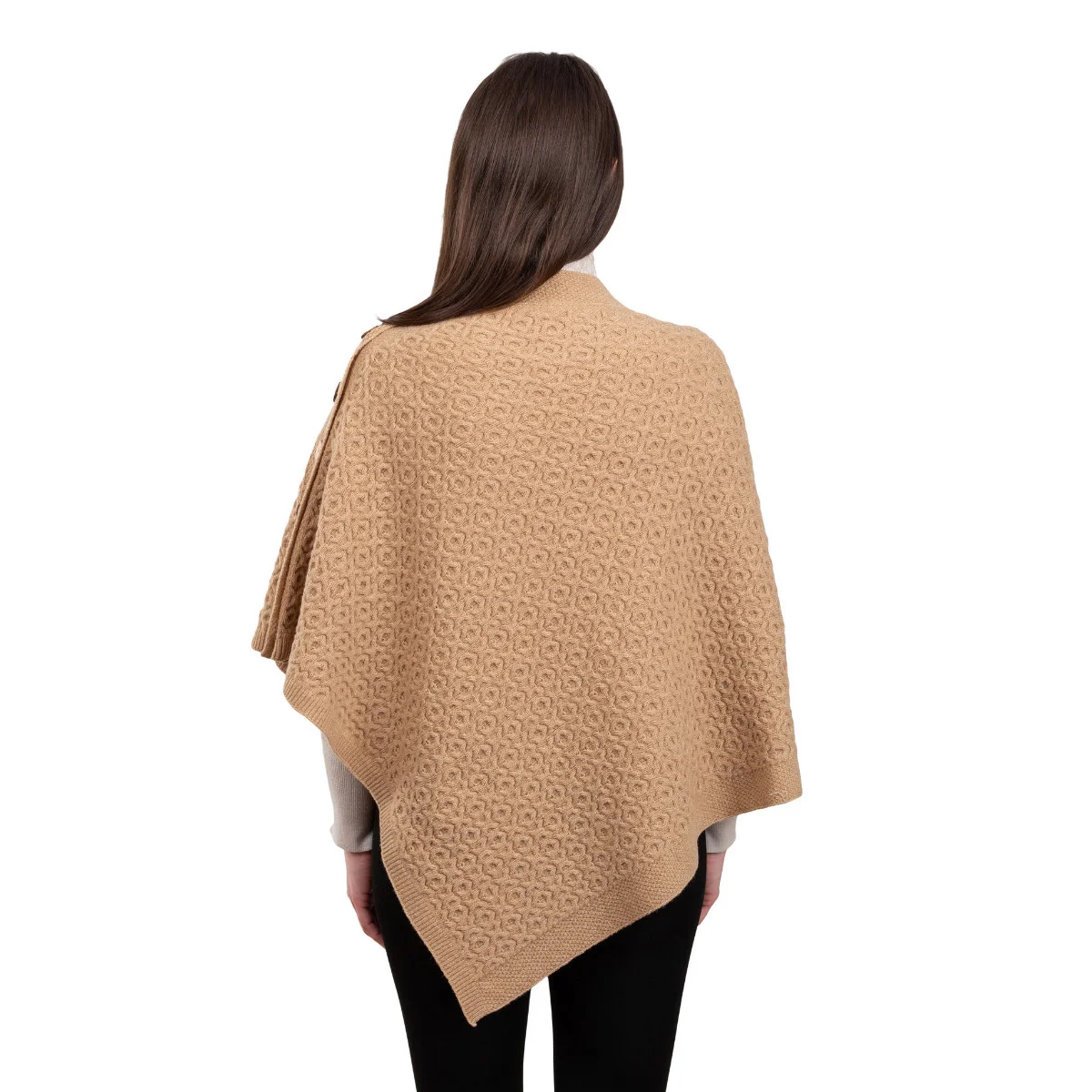 Luxurious Knit Lambswool Poncho – Classic Wool Blend Shawl Wrap - Image 19 | Lily's Pad Studio
