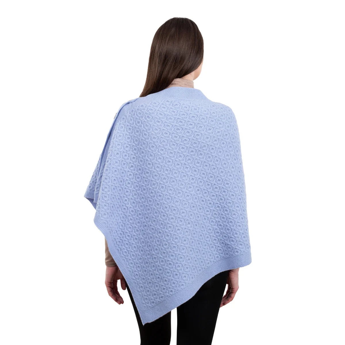 Luxurious Knit Lambswool Poncho – Classic Wool Blend Shawl Wrap - Image 25 | Lily's Pad Studio