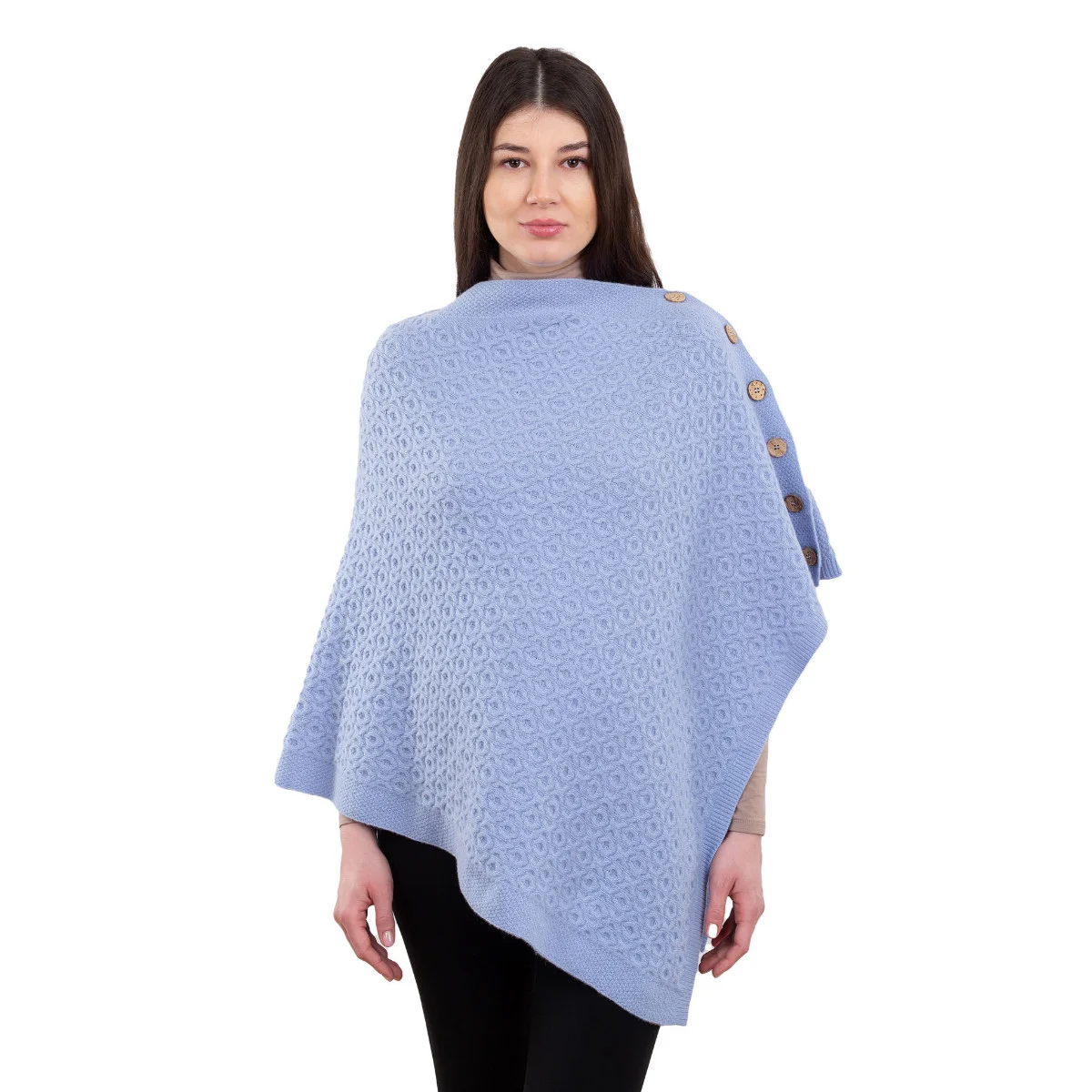 Luxurious Knit Lambswool Poncho – Classic Wool Blend Shawl Wrap - Image 24 | Lily's Pad Studio