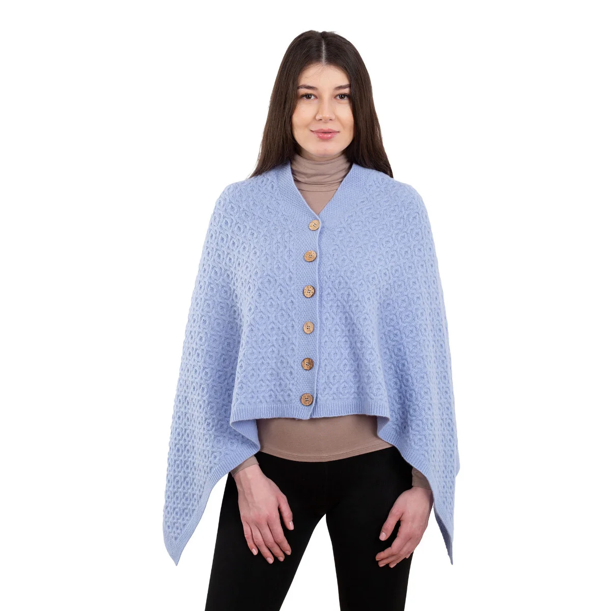 Luxurious Knit Lambswool Poncho – Classic Wool Blend Shawl Wrap - Image 23 | Lily's Pad Studio