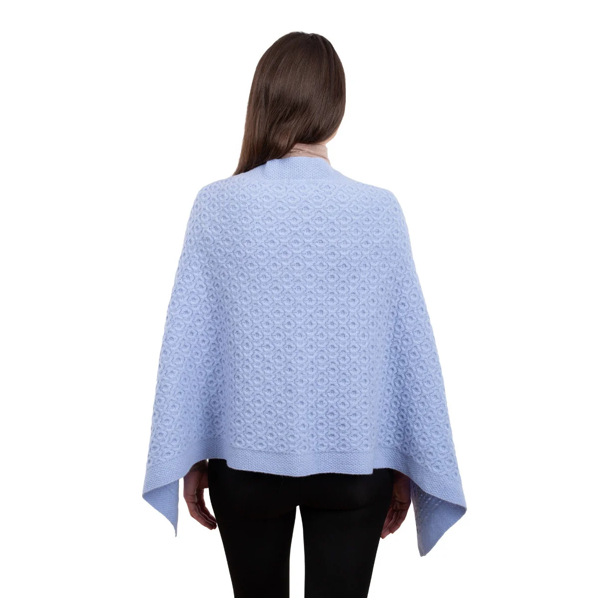 Luxurious Knit Lambswool Poncho – Classic Wool Blend Shawl Wrap - Image 26 | Lily's Pad Studio