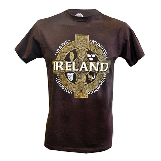 Men's Celtic Cross Ireland T-Shirt - Four Provinces Design - Image 1 | Lily's Pad Studio