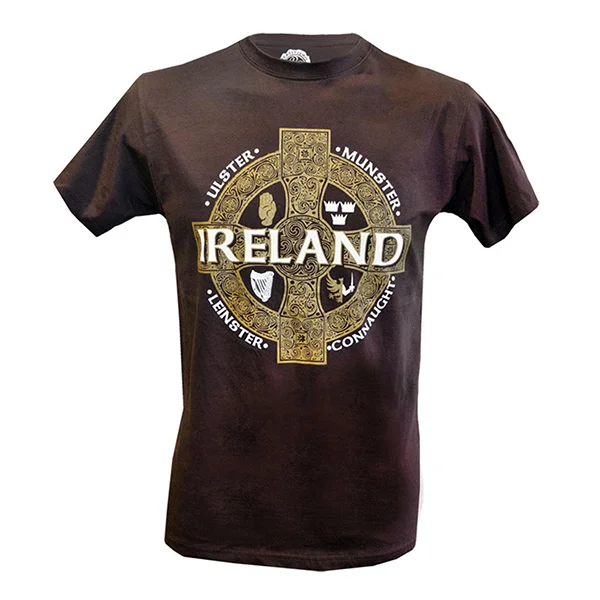 Men's Celtic Cross Ireland T-Shirt - Four Provinces Design - Image 2 | Lily's Pad Studio