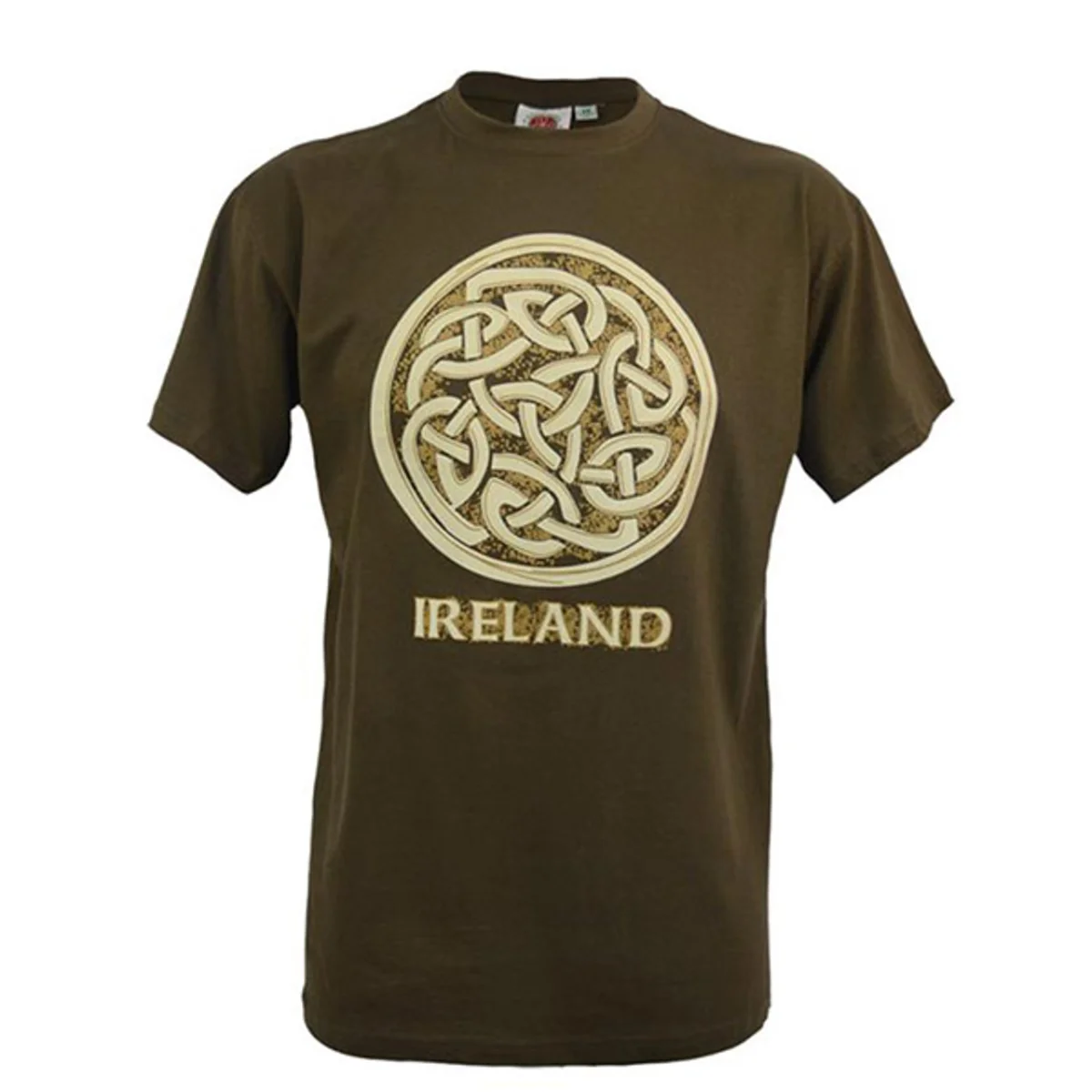 Men's Celtic Knot Ireland T-Shirt - Khaki Cotton Tee | Lily's Pad Studio