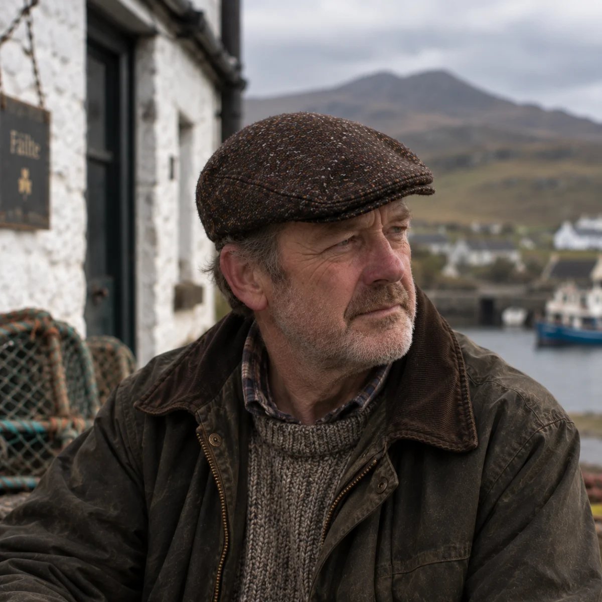 Men's Chocolate Brown Donegal Tweed Newsboy Cap - Irish Caps | Lily's Pad Studio