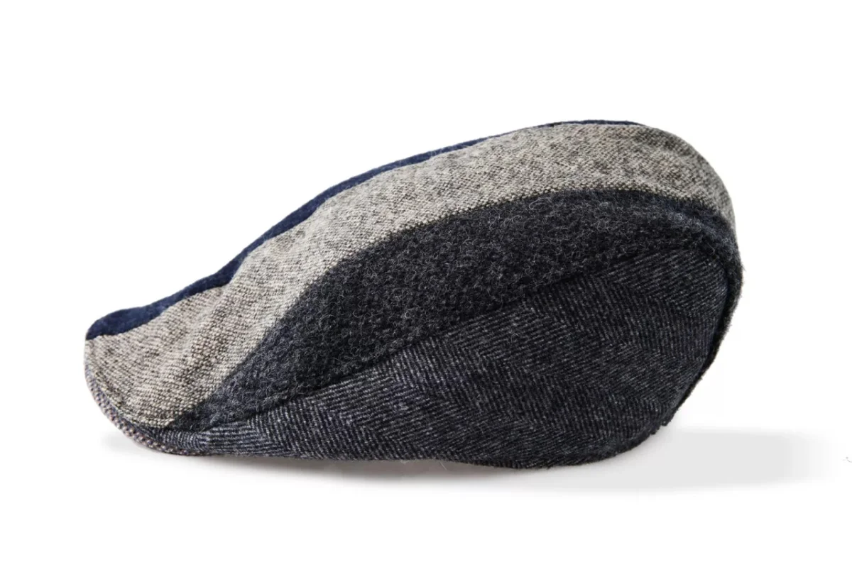 Men's Irish Striped Tweed Cap - 100% Wool, Modern Design - Image 1 | Lily's Pad Studio