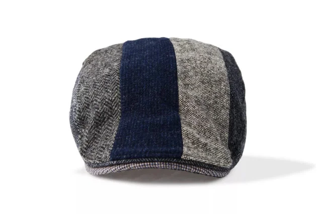 Men's Irish Striped Tweed Cap - 100% Wool, Modern Design - Image 2 | Lily's Pad Studio