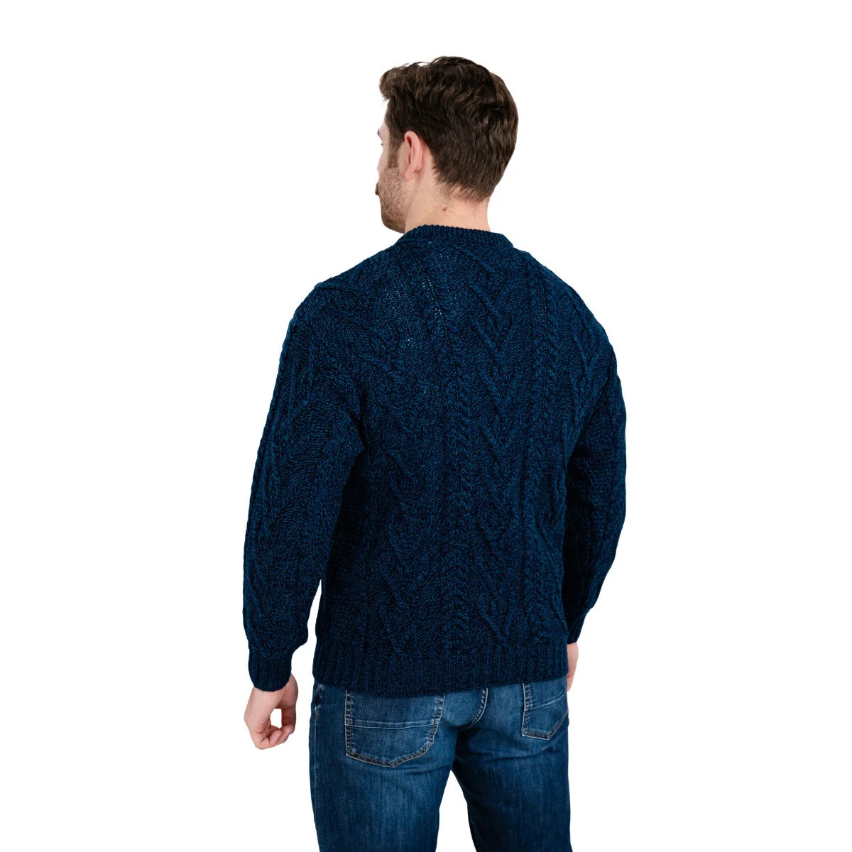 Men’s Merino Wool Aran Sweater – Classic Irish Cable Knit Crew Neck Jumper - Image 21 | Lily's Pad Studio