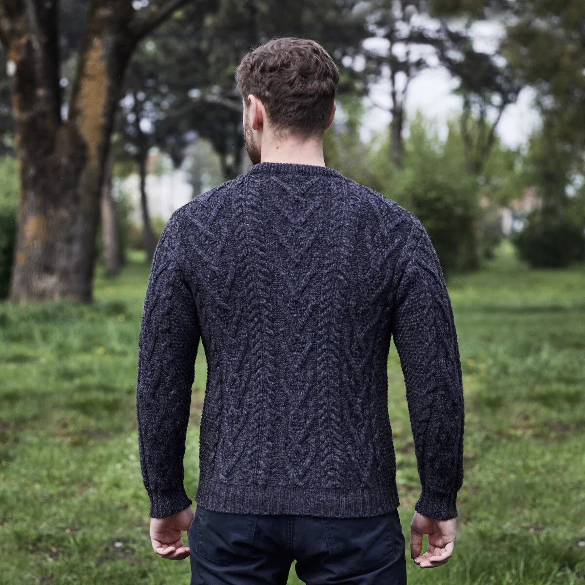 Men’s Merino Wool Aran Sweater – Classic Irish Cable Knit Crew Neck Jumper - Image 24 | Lily's Pad Studio