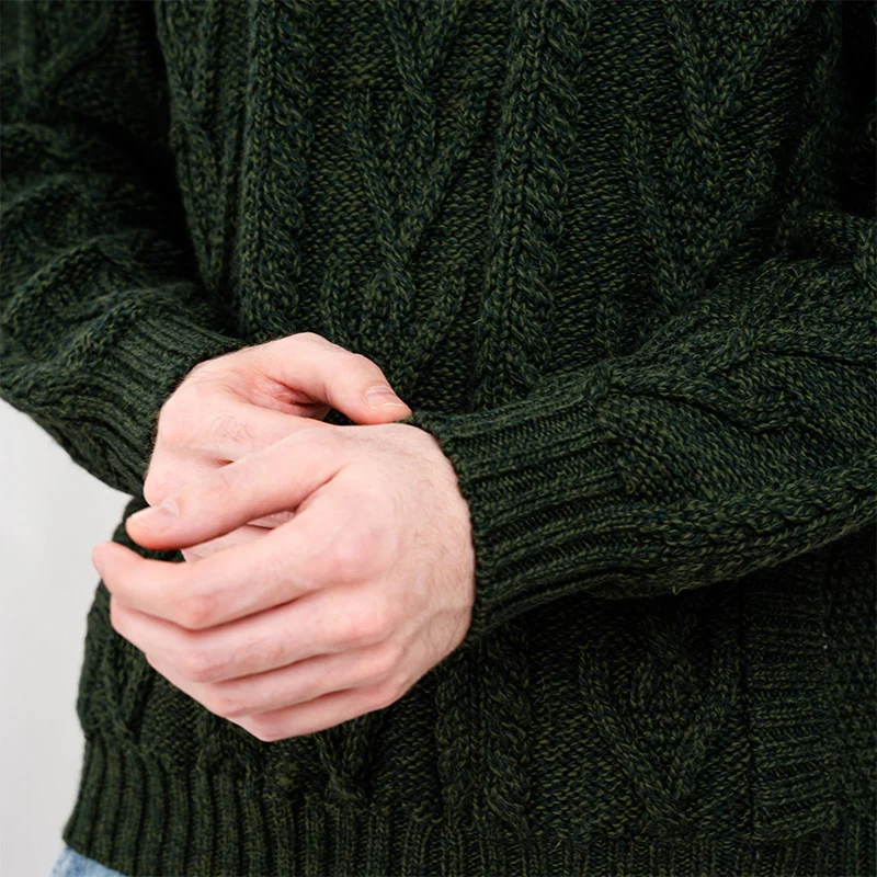 Men’s Merino Wool Shawl Collar Sweater – Single Button Irish Knit - Image 24 | Lily's Pad Studio
