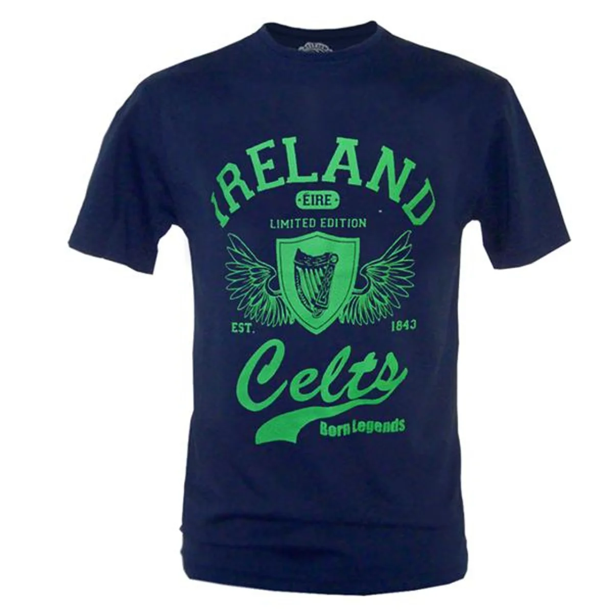 Men's Navy Ireland Celts T-Shirt - Harp & Celtic Design - Image 5 | Lily's Pad Studio