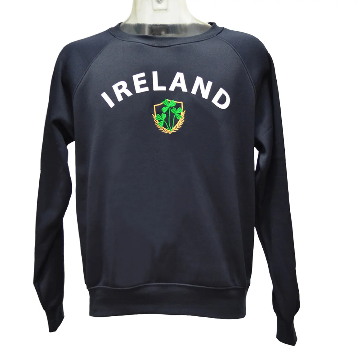 Men's Navy Ireland Sweatshirt with Shamrock Crest - Image 3 | Lily's Pad Studio