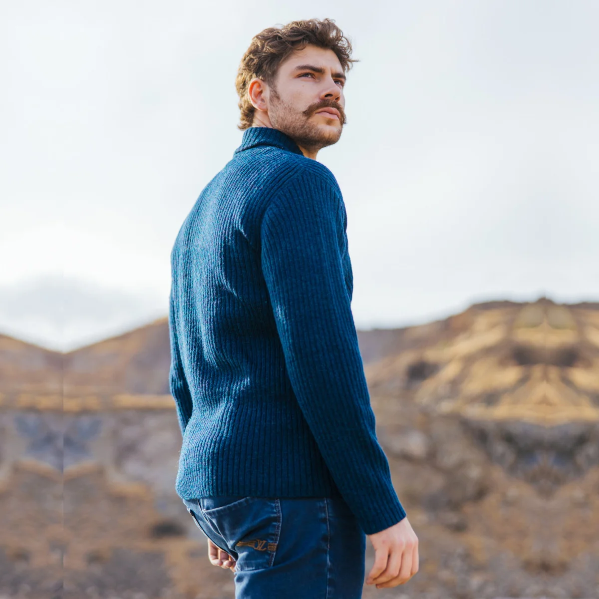 Men's Shawl Collar Fisherman Sweater - Image 7 | Lily's Pad Studio