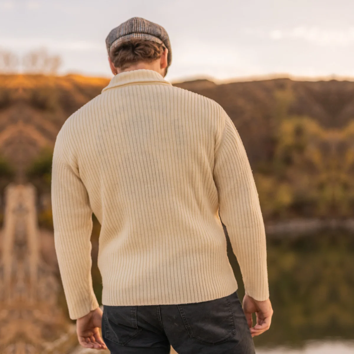 Men's Shawl Collar Fisherman Sweater - Image 8 | Lily's Pad Studio