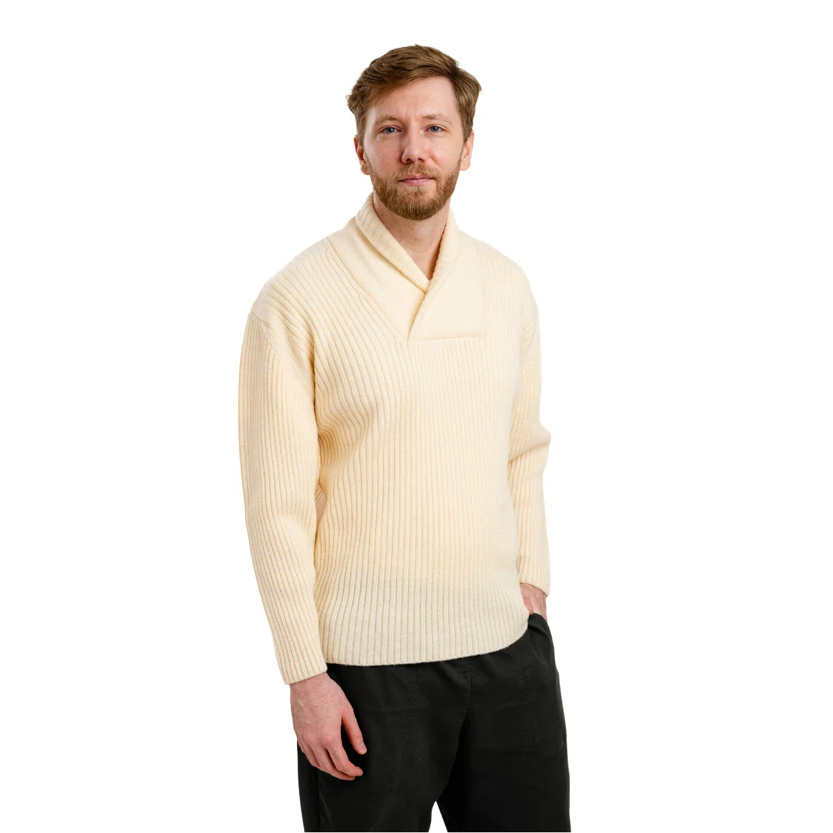 Men's Shawl Collar Fisherman Sweater - Image 10 | Lily's Pad Studio
