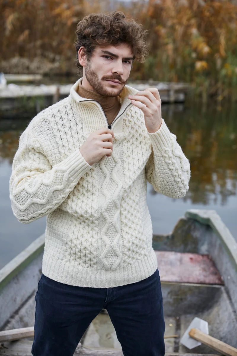 Men's Wool Half Zip Sweater - Image 1 | Lily's Pad Studio