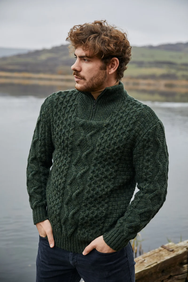 Men's Wool Half Zip Sweater - Image 2 | Lily's Pad Studio