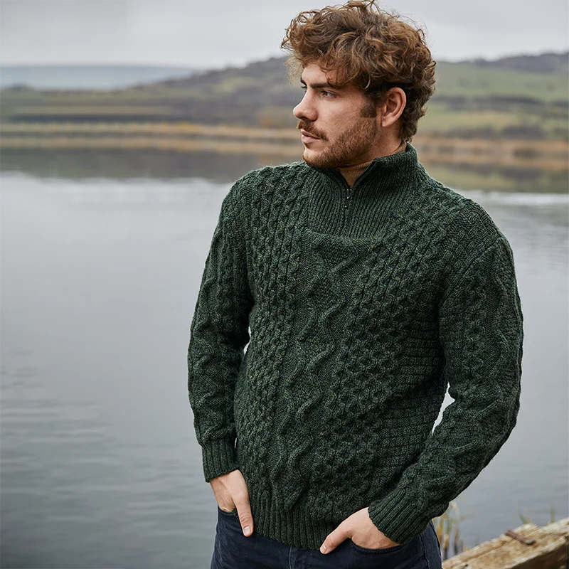 Men's Wool Half Zip Sweater - Image 5 | Lily's Pad Studio