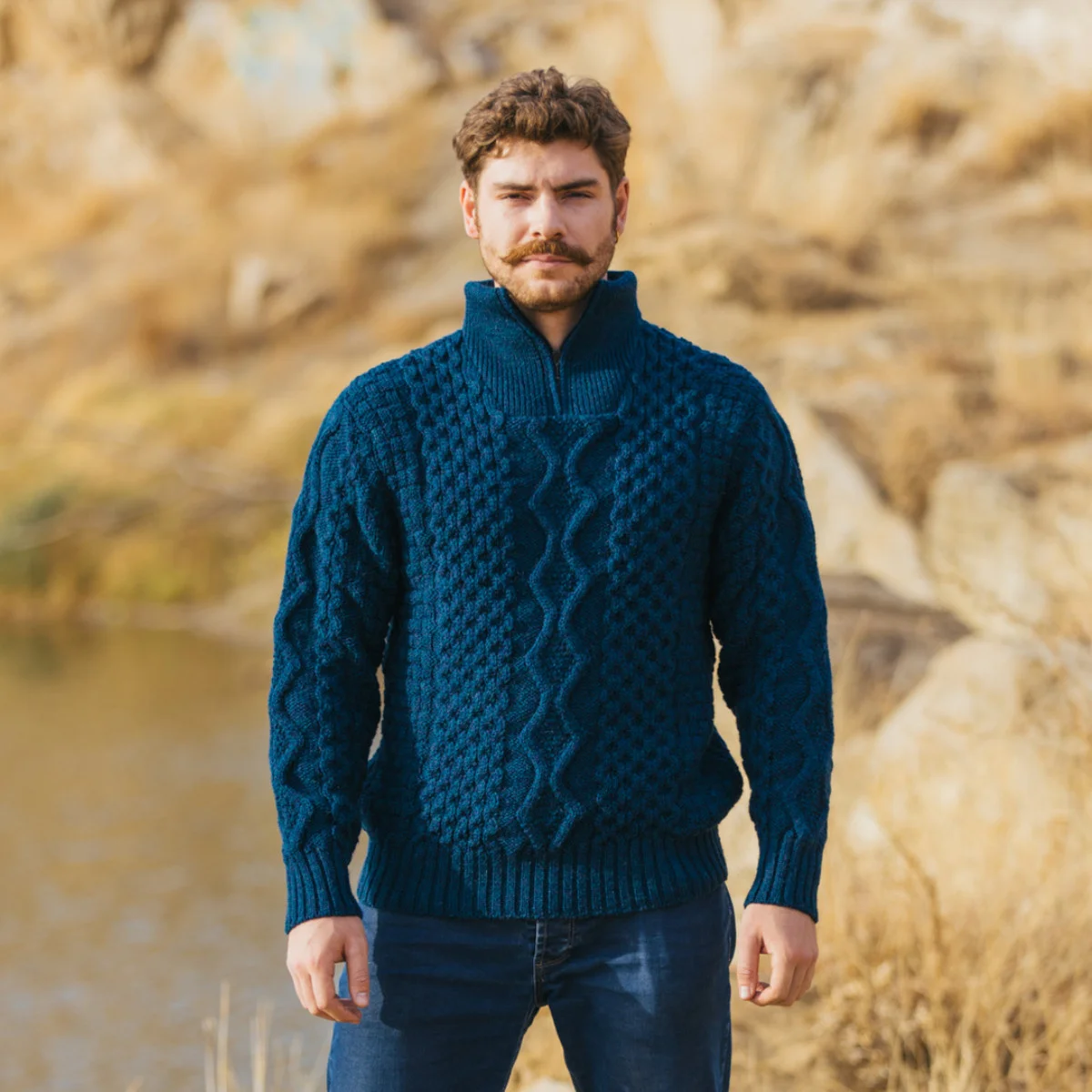 Men's Wool Half Zip Sweater - Image 6 | Lily's Pad Studio