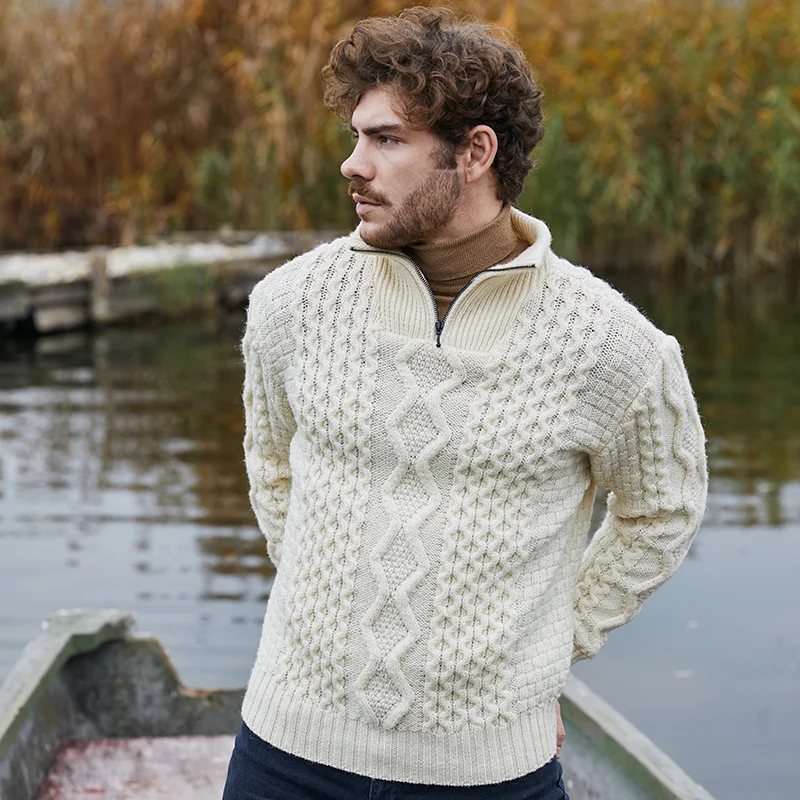 Men's Wool Half Zip Sweater - Image 7 | Lily's Pad Studio