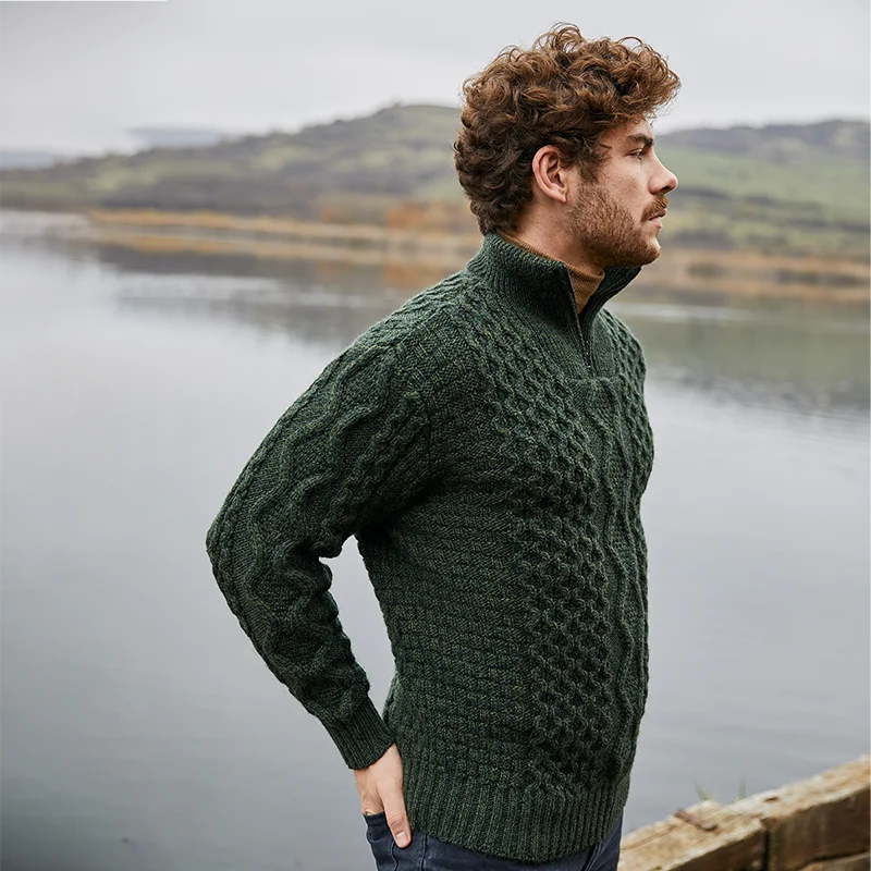 Men's Wool Half Zip Sweater - Image 8 | Lily's Pad Studio