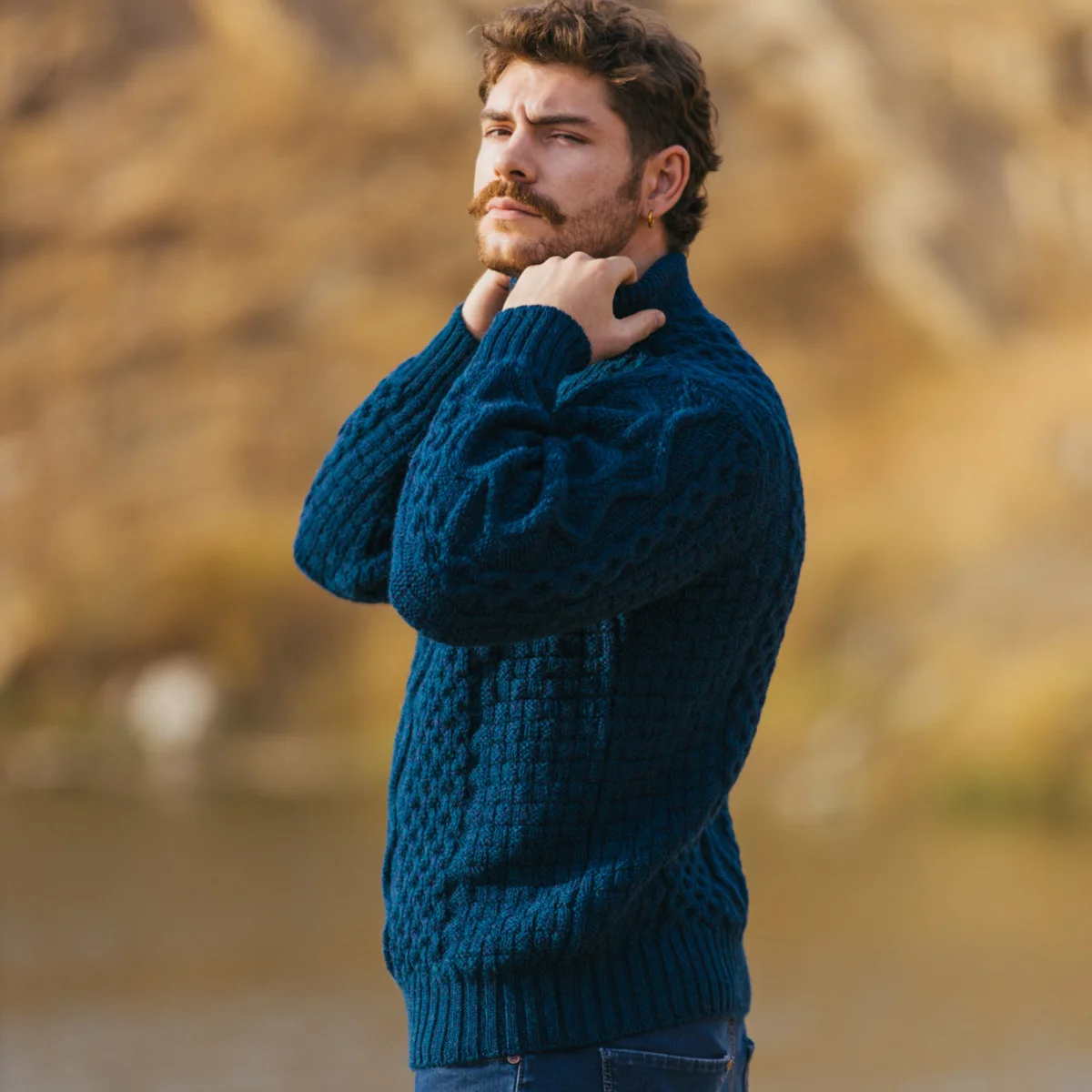 Men's Wool Half Zip Sweater - Image 9 | Lily's Pad Studio