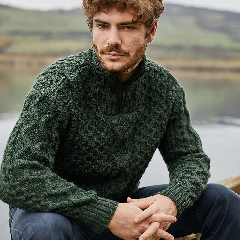 Men's Wool Half Zip Sweater - Image 10 | Lily's Pad Studio