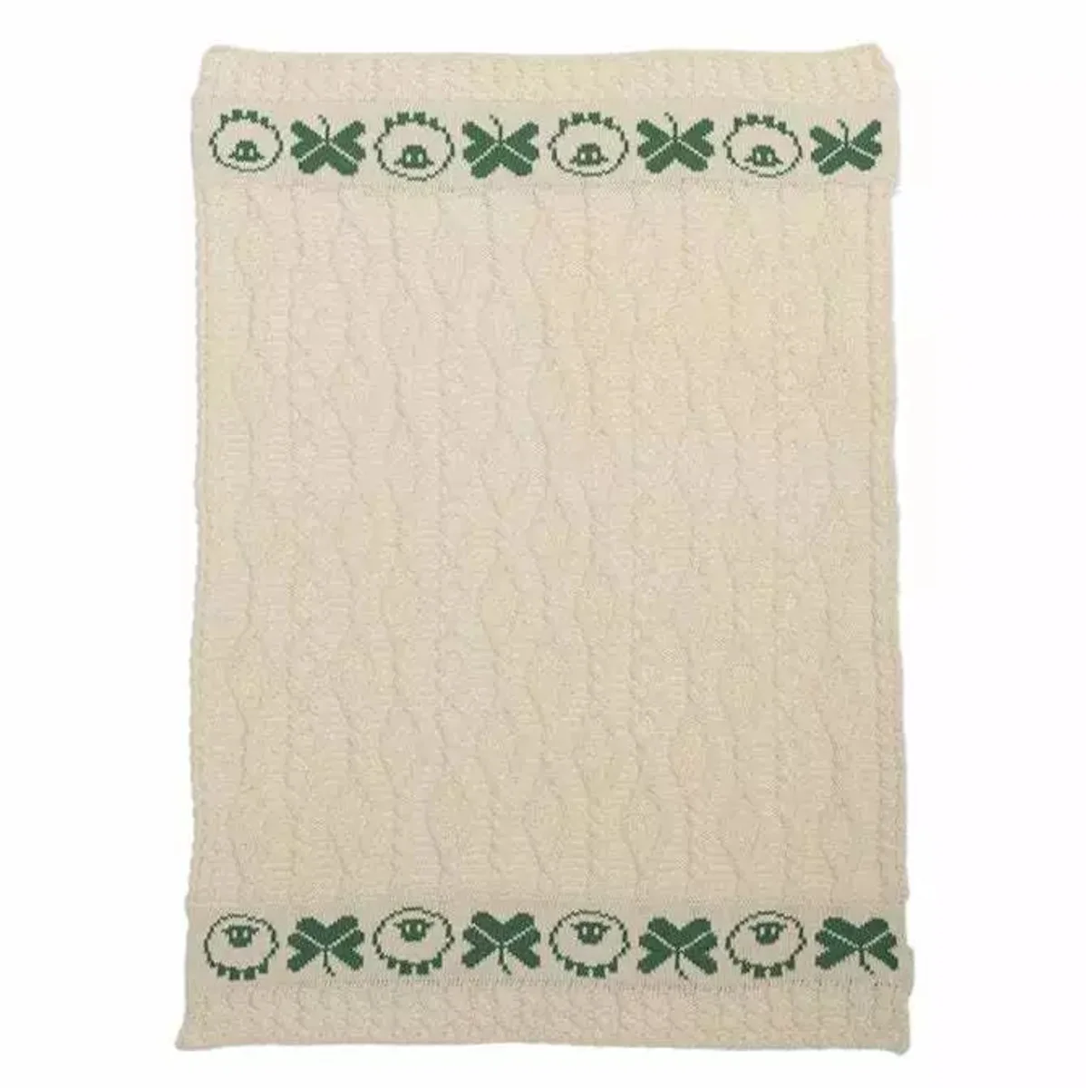Merino Wool Baby Blanket with Sheep & Shamrock Design – Irish Merino Baby Blanket - Image 4 | Lily's Pad Studio