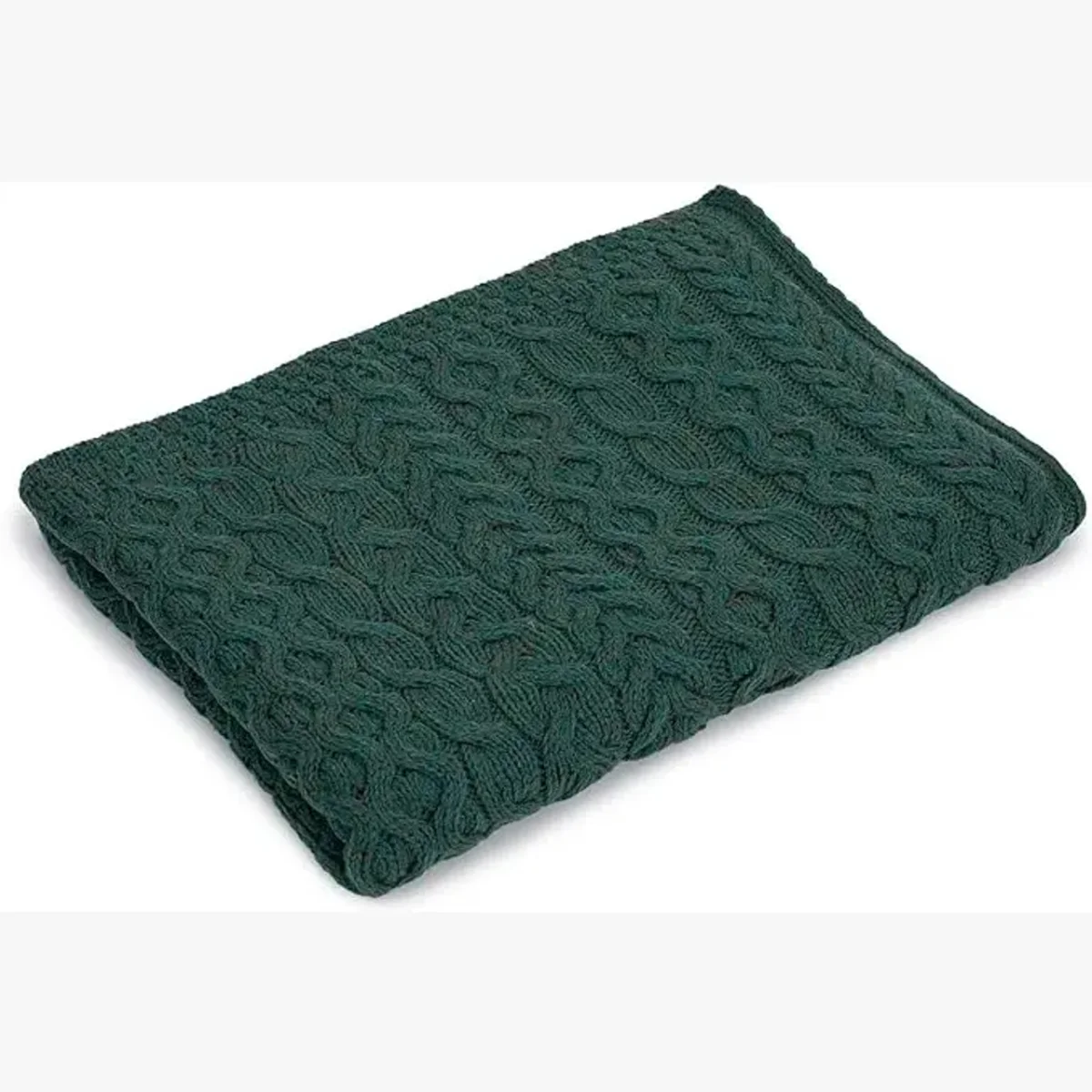 Merino Wool Heavy Cable Knit Throw Blanket | Cozy Irish Knit Wool Throw | Luxury Winter Home Decor - Image 3 | Lily's Pad Studio