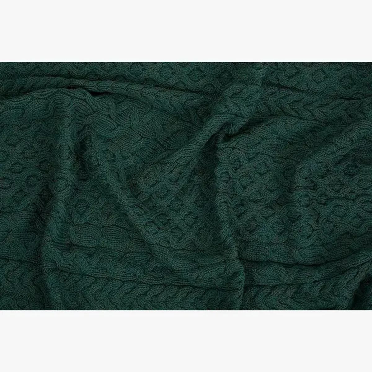 Merino Wool Heavy Cable Knit Throw Blanket | Cozy Irish Knit Wool Throw | Luxury Winter Home Decor - Image 4 | Lily's Pad Studio