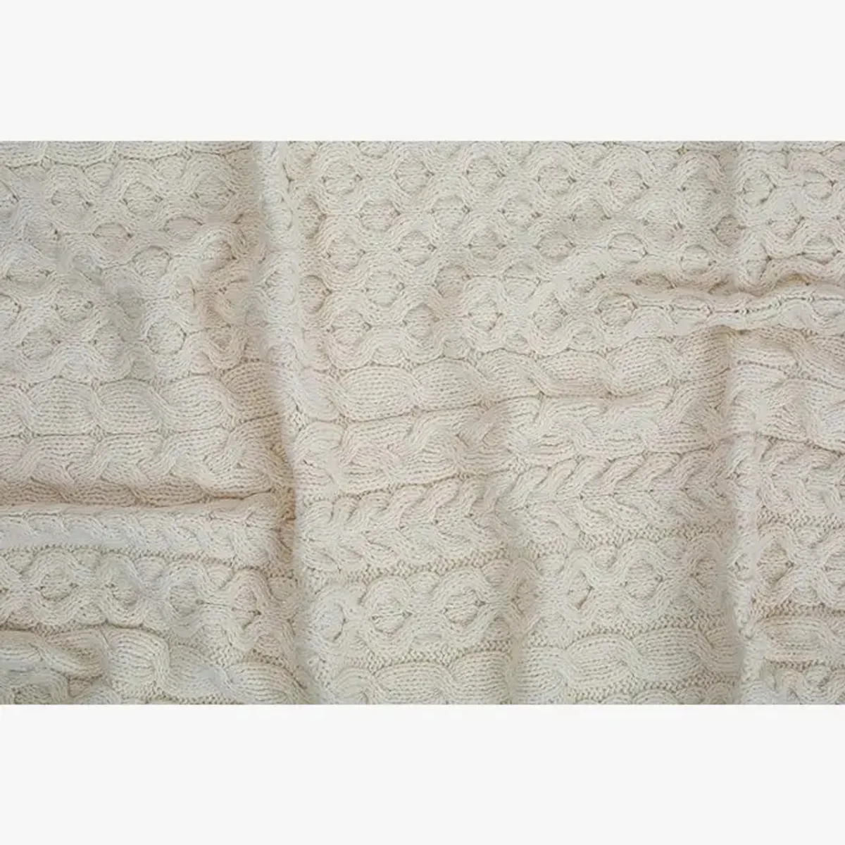 Merino Wool Heavy Cable Knit Throw Blanket | Cozy Irish Knit Wool Throw | Luxury Winter Home Decor - Image 6 | Lily's Pad Studio