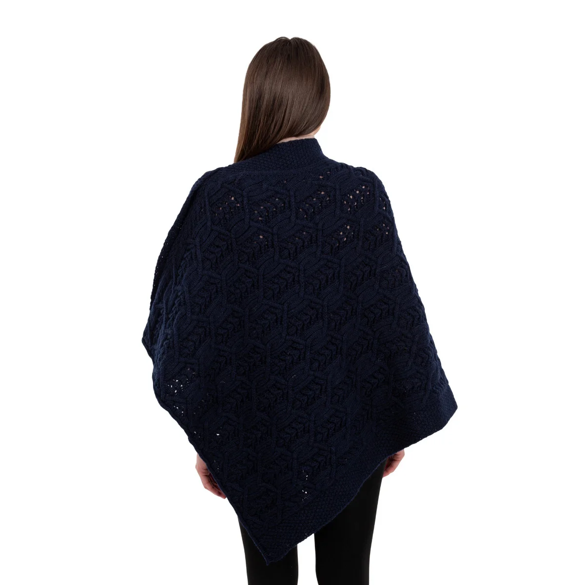Merino Wool Ladies’ Poncho with Buttons – 100% Irish Merino Knit - Image 7 | Lily's Pad Studio