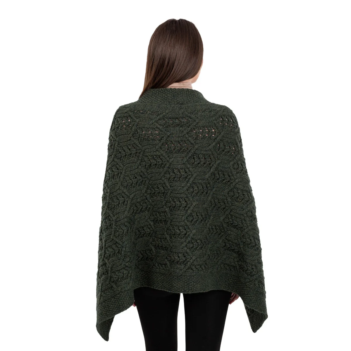 Merino Wool Ladies’ Poncho with Buttons – 100% Irish Merino Knit - Image 13 | Lily's Pad Studio